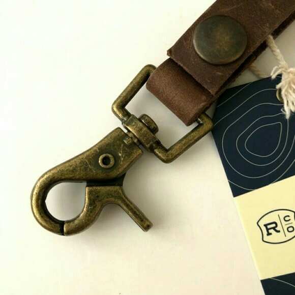Rustico Super Loop Keychain Genuine Brown Leather Brass Clip Handmade 5" Keyring - Picture 4 of 8